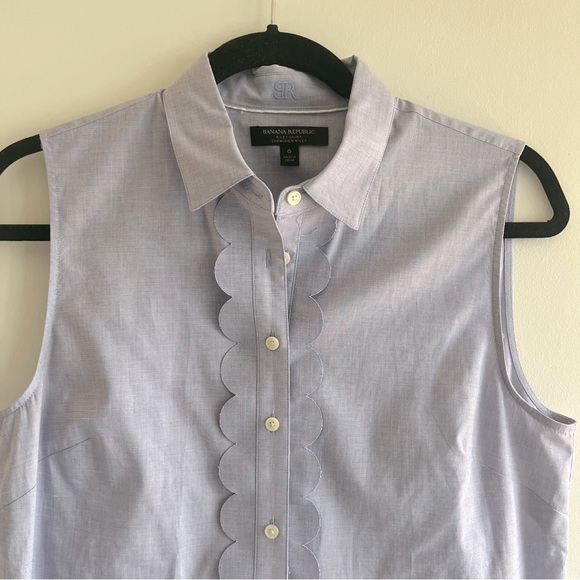 Banana Republic Sleeveless Riley Shirt with Scalloped Edge - Picture 2 of 3